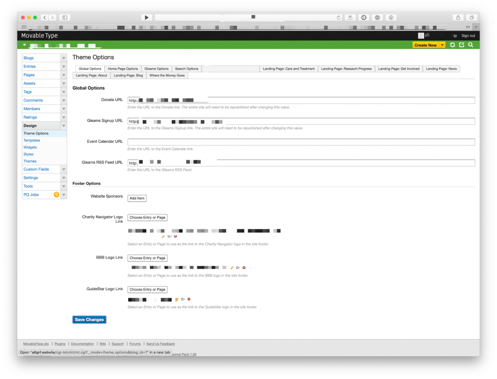 Screenshot from Configuration Assistant plugin for Movable Type